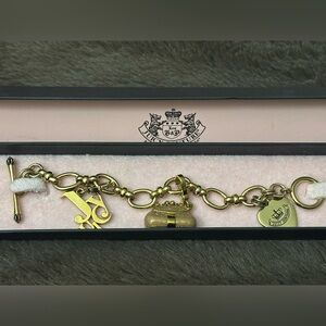 Juicy Couture Gold Charm Bracelet with Iconic Charms
